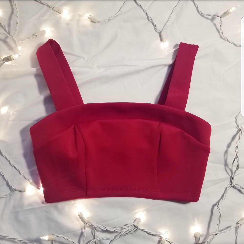 F21 True-Red Crop Top